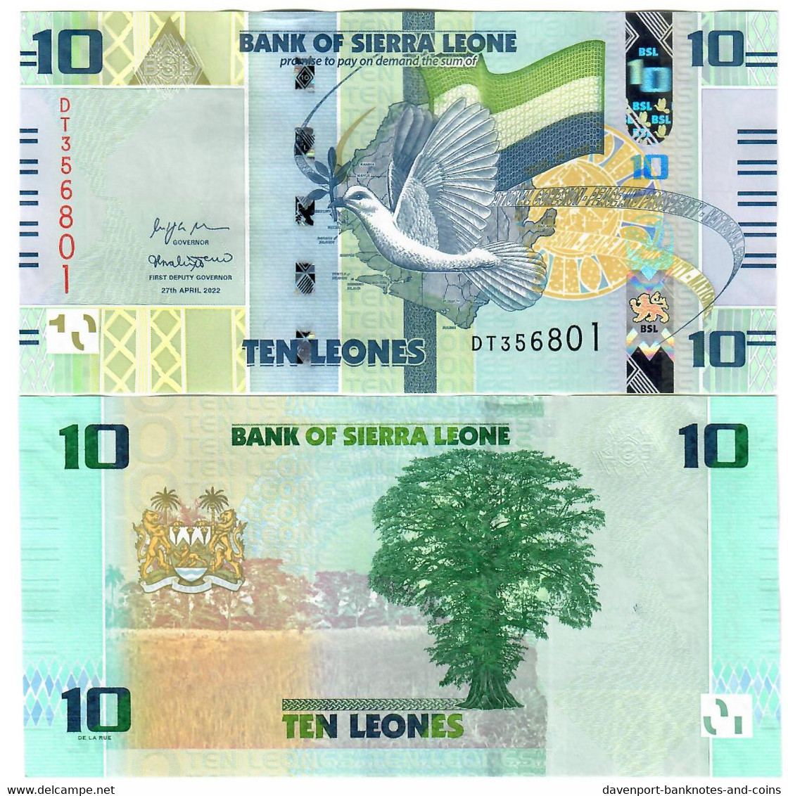 Sierra Leone 10x 10 New Leones 2022 UNC - Sierra Leone