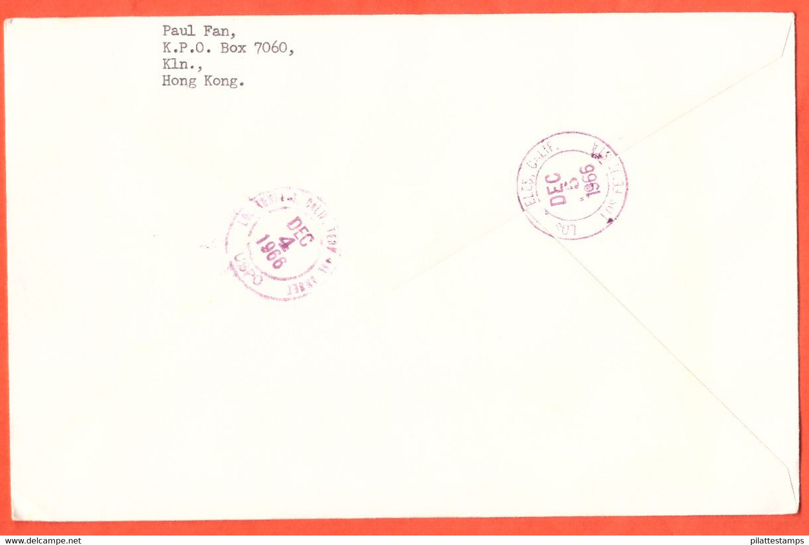 HONG KONG LETTRE RECOMMANDEE FDC DE 1966 UNESCO - Briefe U. Dokumente