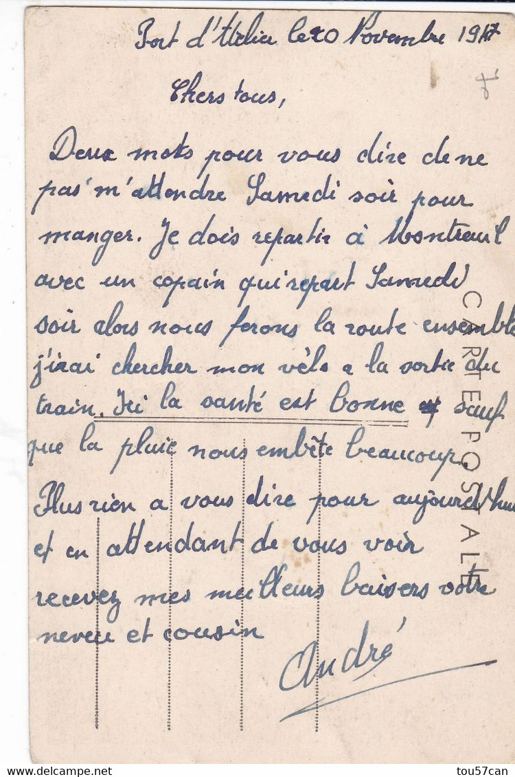 PORT D'ATELIER - AMANCE - HAUTE - SAÔNE - (70) - CPA DE 1917 - CLICHE PEU COURANT. - Amance