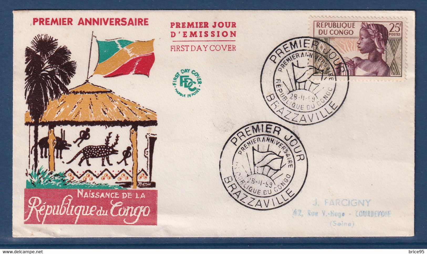 ⭐ Congo - FDC - Premier Jour - Naissance De La République Du Congo - 1959 ⭐ - FDC