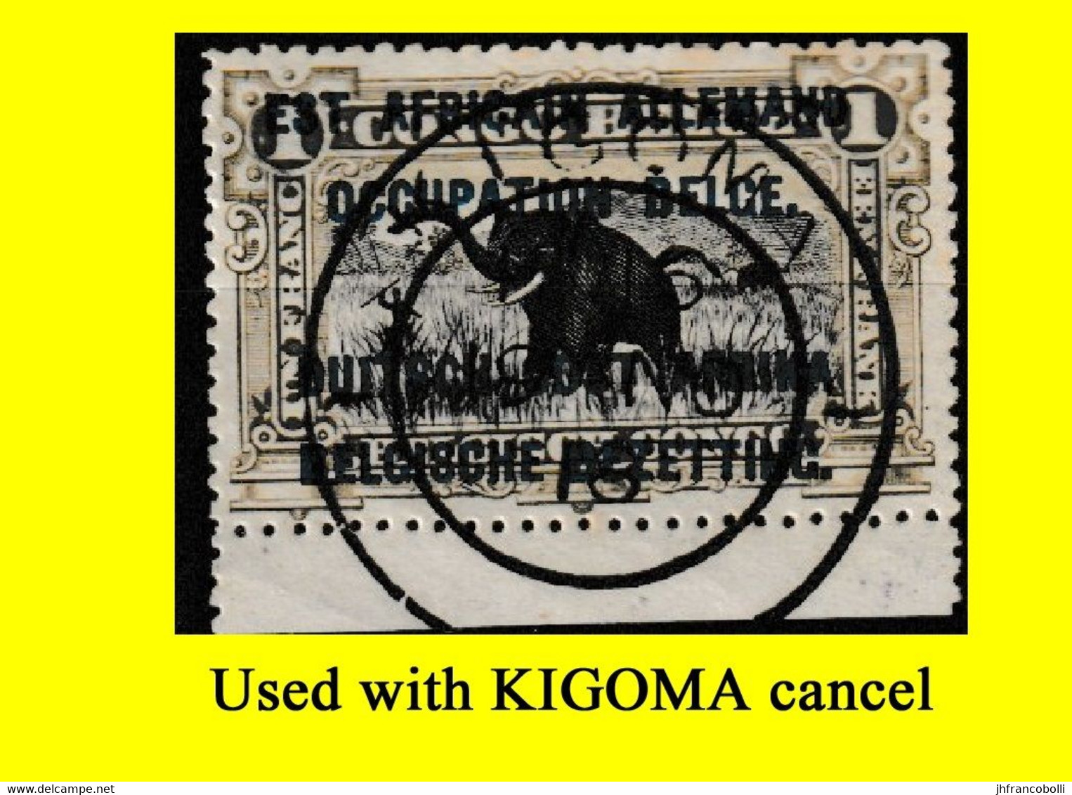 1916 (°) RUANDA-URUNDI RU USED RU 034 MILITARY CENTRAL CANCEL (double Circle) BLACK INK OVERPRINT 1916 - Gebraucht