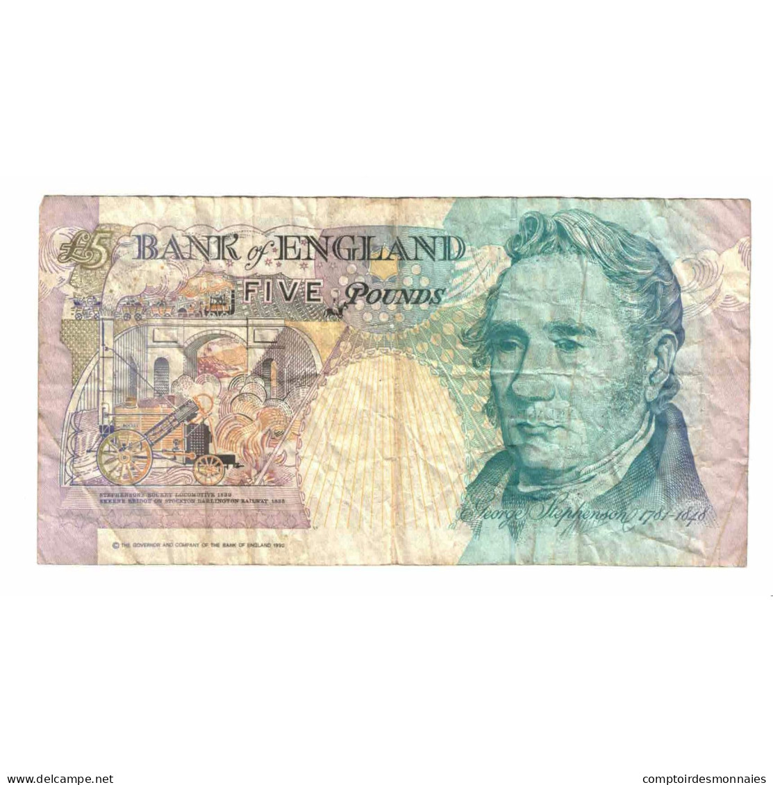 Billet, Grande-Bretagne, 5 Pounds, 1990, KM:382c, TB - 5 Pond