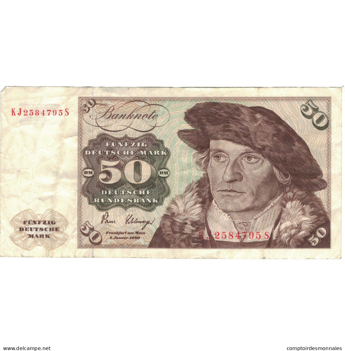 Billet, République Fédérale Allemande, 50 Deutsche Mark, 1980, 1980-01-02 - 50 Deutsche Mark