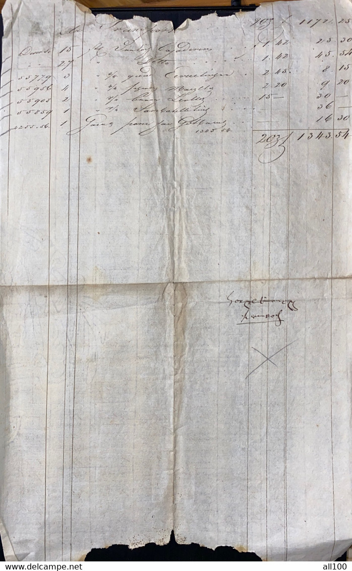 A19472 - INVOICE FROM AUSTRIAN EMPIRE 1819 CHRIST GOTTL HORNBOSTEL SERDEN BEUG FABRIK VIKOL SZENKOVITS IN KLAUSENBURG - Oostenrijk