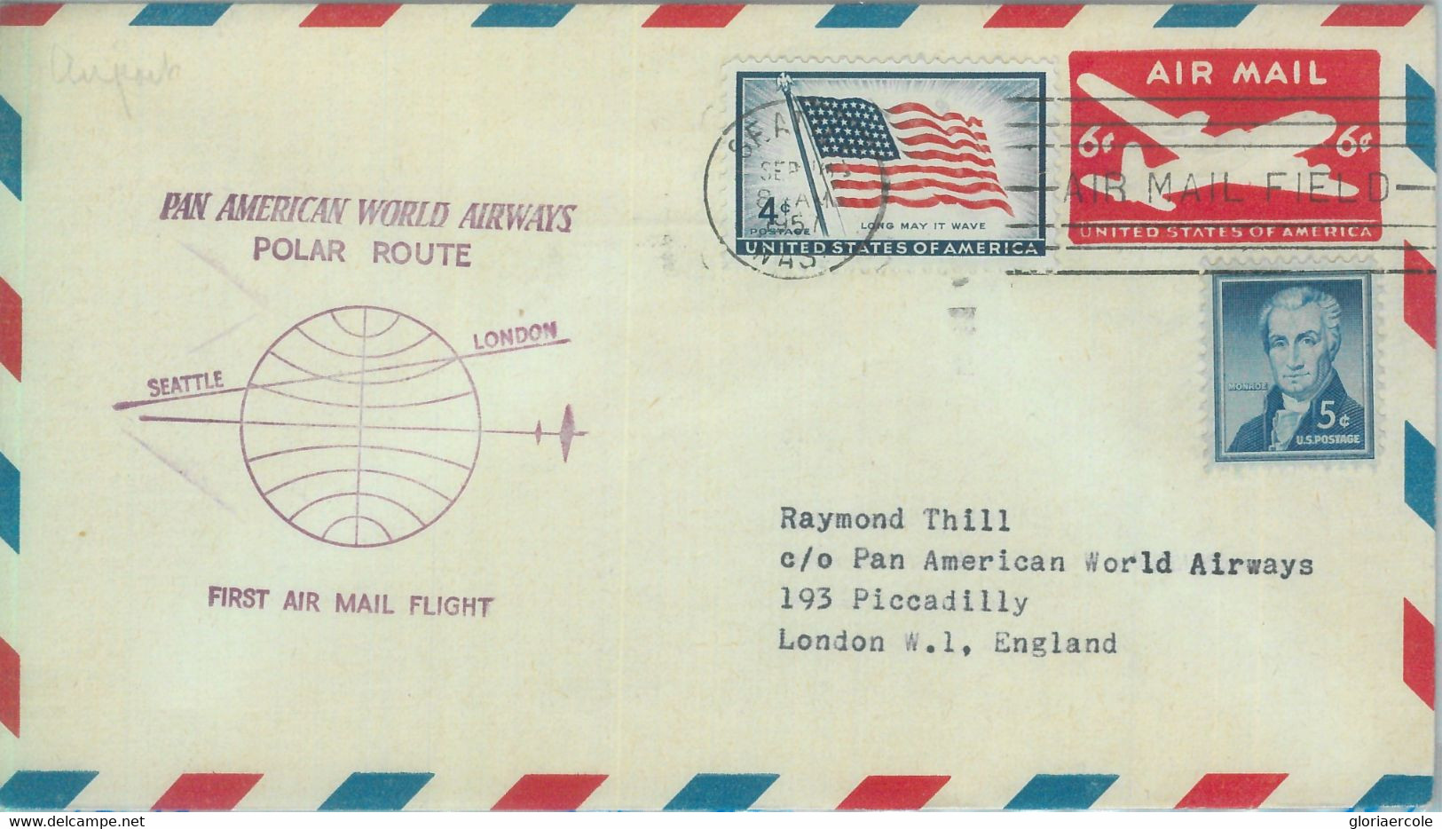 87441 - USA - Postal History - STATIONERY COVER: First Polar Flight - 1957 - Autres & Non Classés