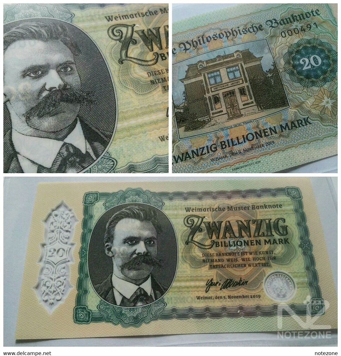 Matej Gabris 20 Billion Mark Polymer Test Germany Private Note Fantasy Banknote - Collections