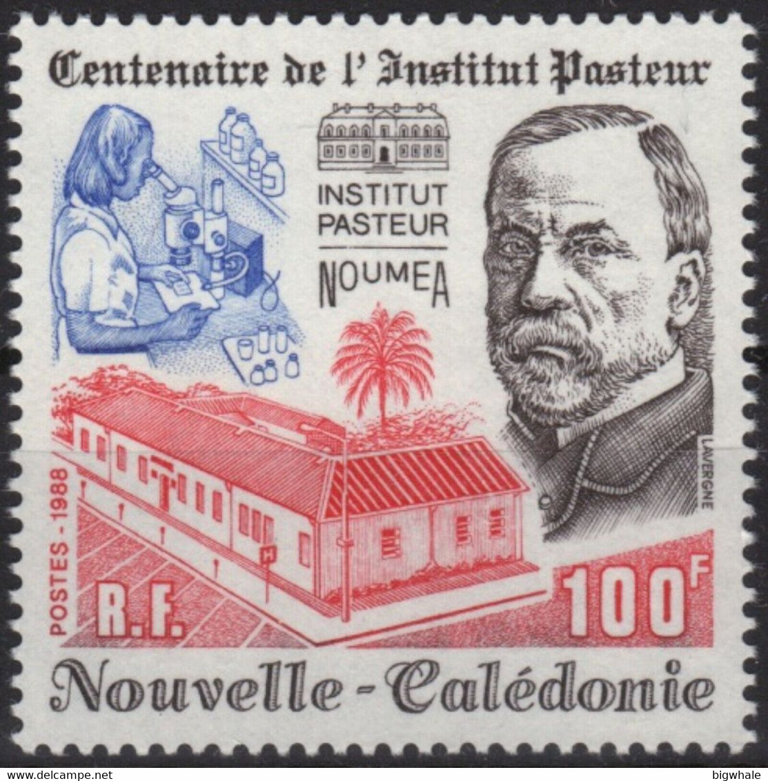 New Caledonia 1988 Pasteur Die Proof MNH 1V, No Stamp - Otros & Sin Clasificación