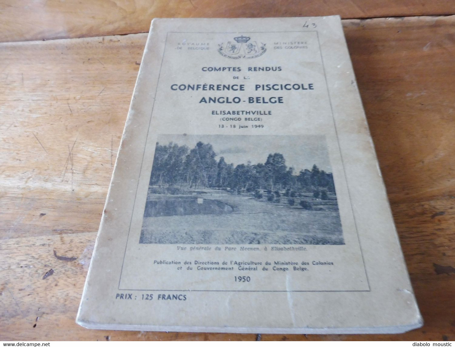 1950  Conférence Piscicole Anglo-Belge (pour Une Bonne Production De Poissons)- Elisabethville (Congo Belge)   Bilingue - Chasse/Pêche