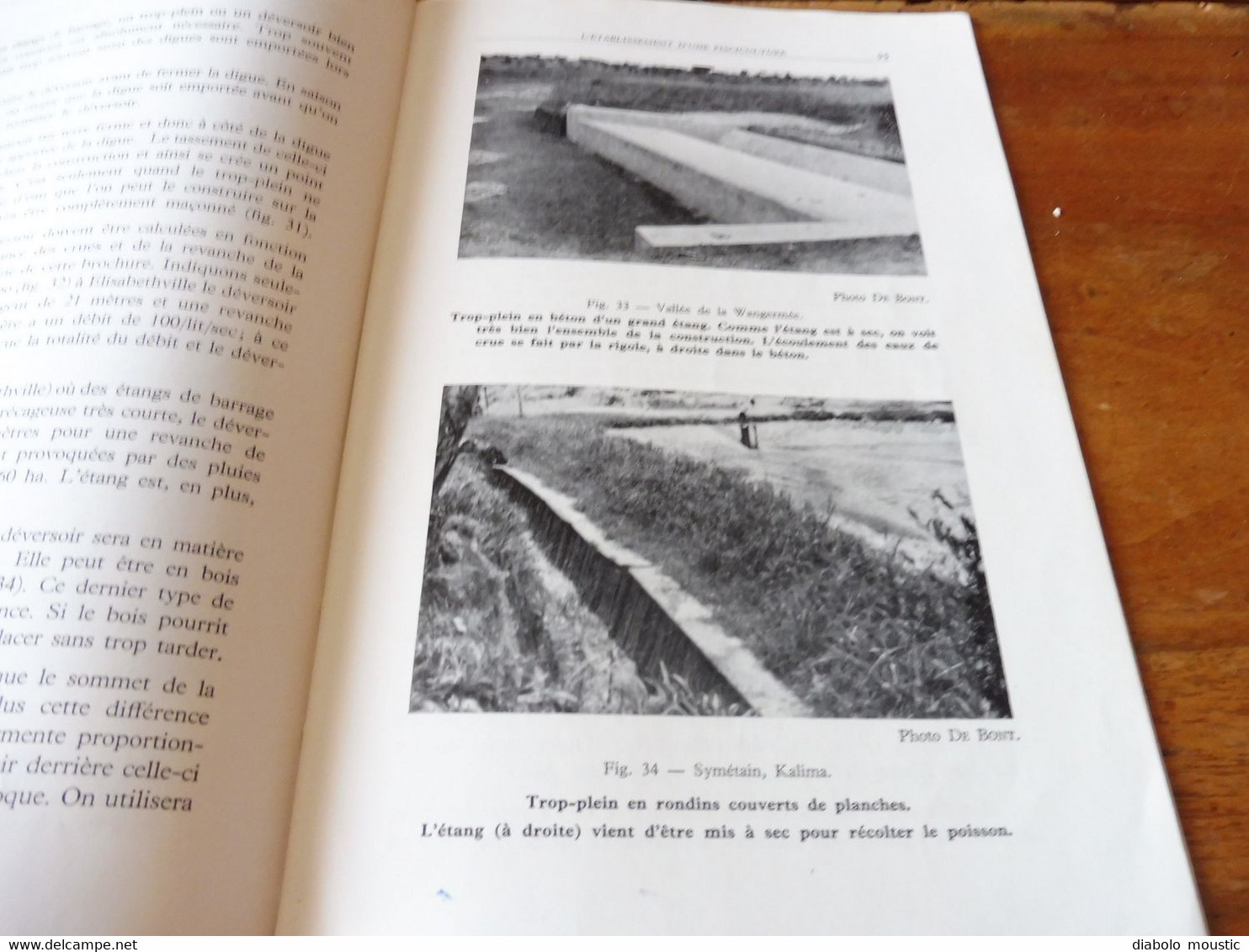 1950  La Construction d'Etangs de Pisciculture au Congo Belge  par A. F. de Bont ,  (Recherches piscicoles)