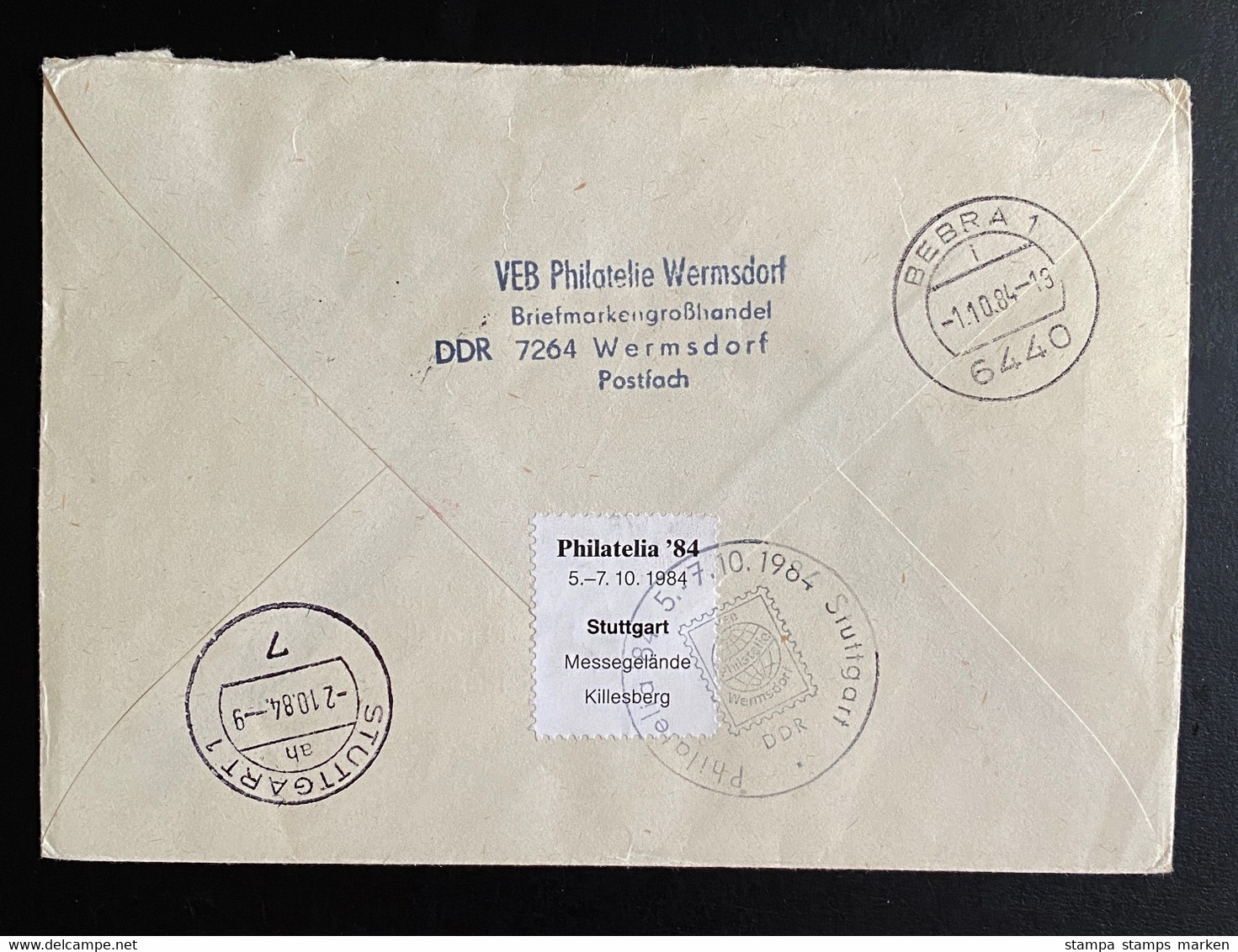 DDR  1984 Ganzsache Umschlag Michel U 1 - Eil-R-Brief Gestempelt (Ersttag) Wermsdorf  - Burgen Der DDR - Briefomslagen - Gebruikt