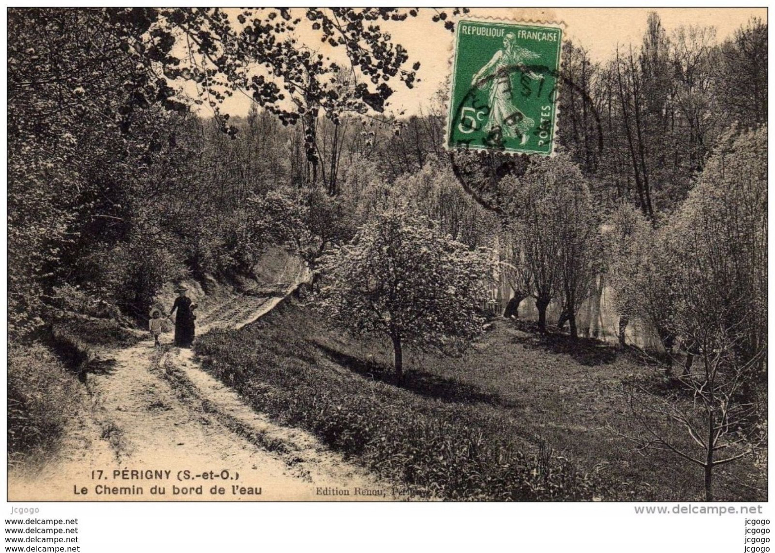 PERIGNY Le Chemin Du Bord De L'eau  Carte écrite En 1904  2 Scans TBE - Perigny