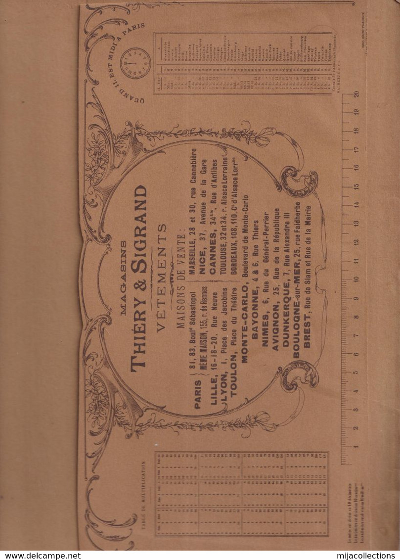 CALENDRIER 1914-4 Faces Sur Carton:couverture Très Belle-12 Mois-poche Pour Papier-adresses Des Magasins THIERY &SIGRAND - Tamaño Grande : 1901-20