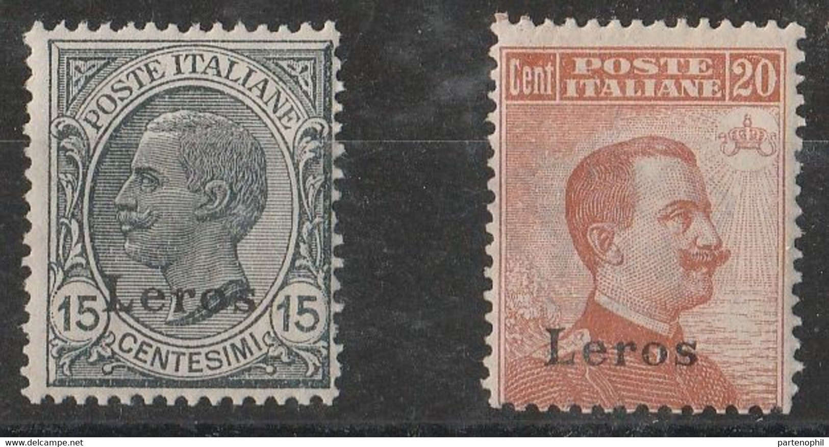 290 Egeo Emissioni Per Ciascuna Isola - Lero  1921-22- Soprastampati “Lero” N. 10/11. Cat. € 850,00. SPLMNH - Ägäis (Lero)