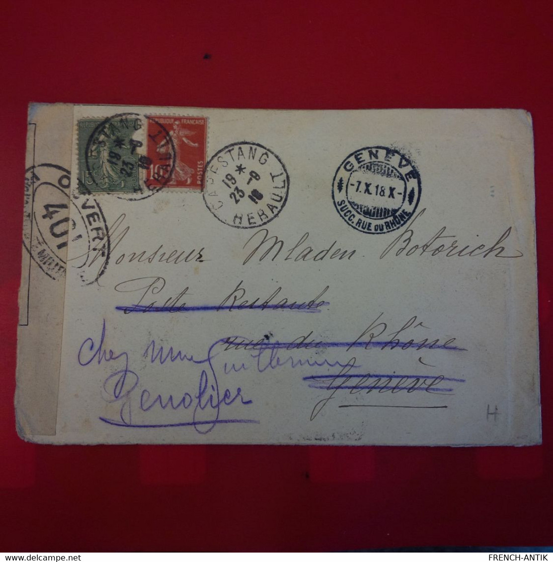 LETTRE GENEVE POUR GENOLIER CACHET OUVERT - Briefe U. Dokumente