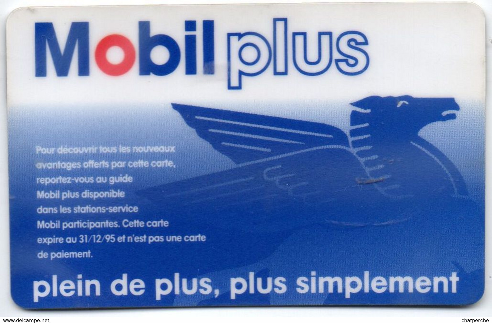 CARTE LAVAGE CARBURANTMOBIL PLUS BANDE MAGNETIQUE POUR COLLECTIONNEUR - Colada De Coche