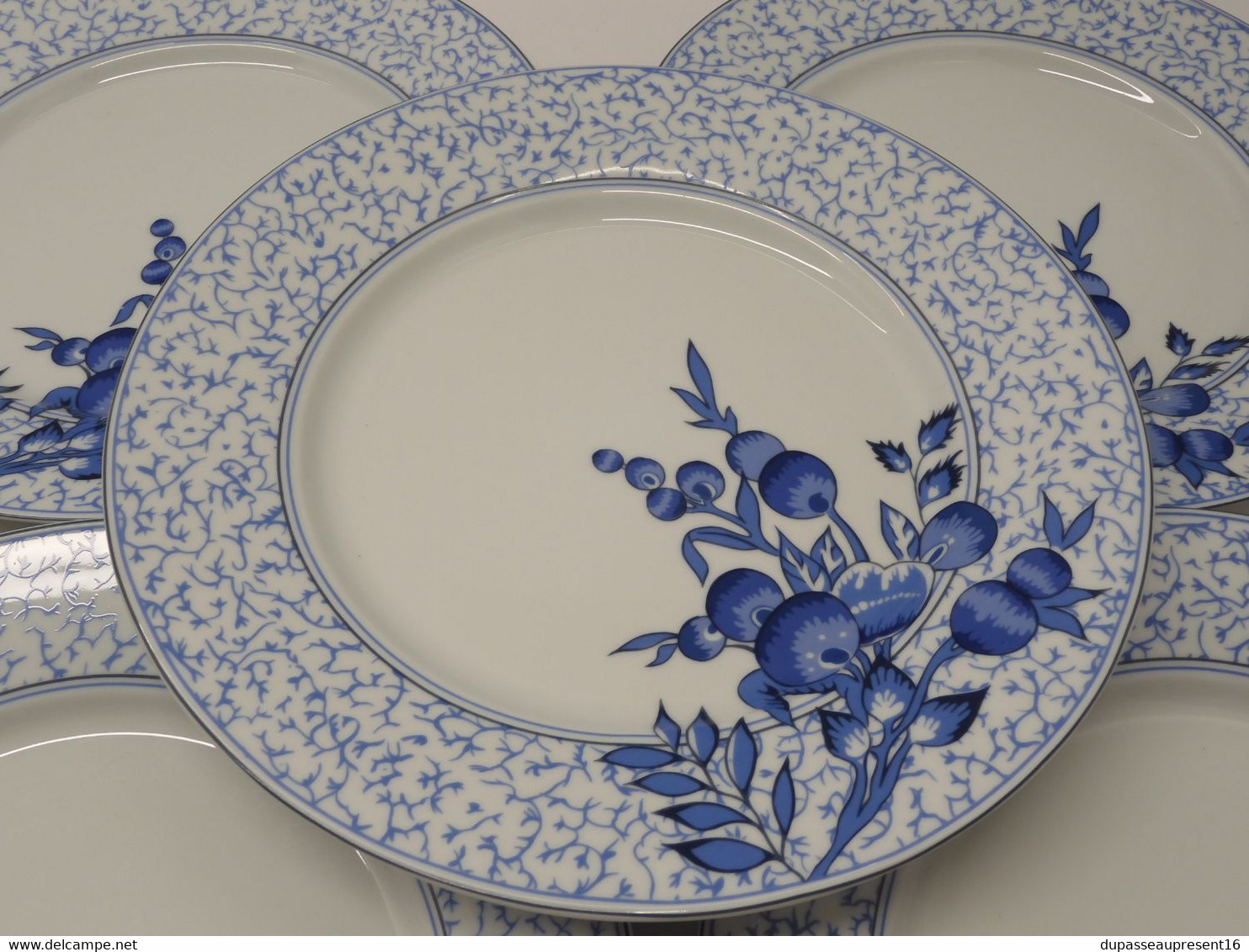 *6 GRANDES ASSIETTES PLATES PORCELAINE LIMOGES PHILIPPE DESHOULIERES BRACIEUX   E - Limoges (FRA)