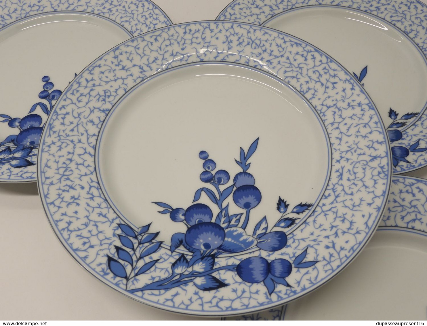 *6 GRANDES ASSIETTES PLATES PORCELAINE LIMOGES PHILIPPE DESHOULIERES BRACIEUX   E - Limoges (FRA)