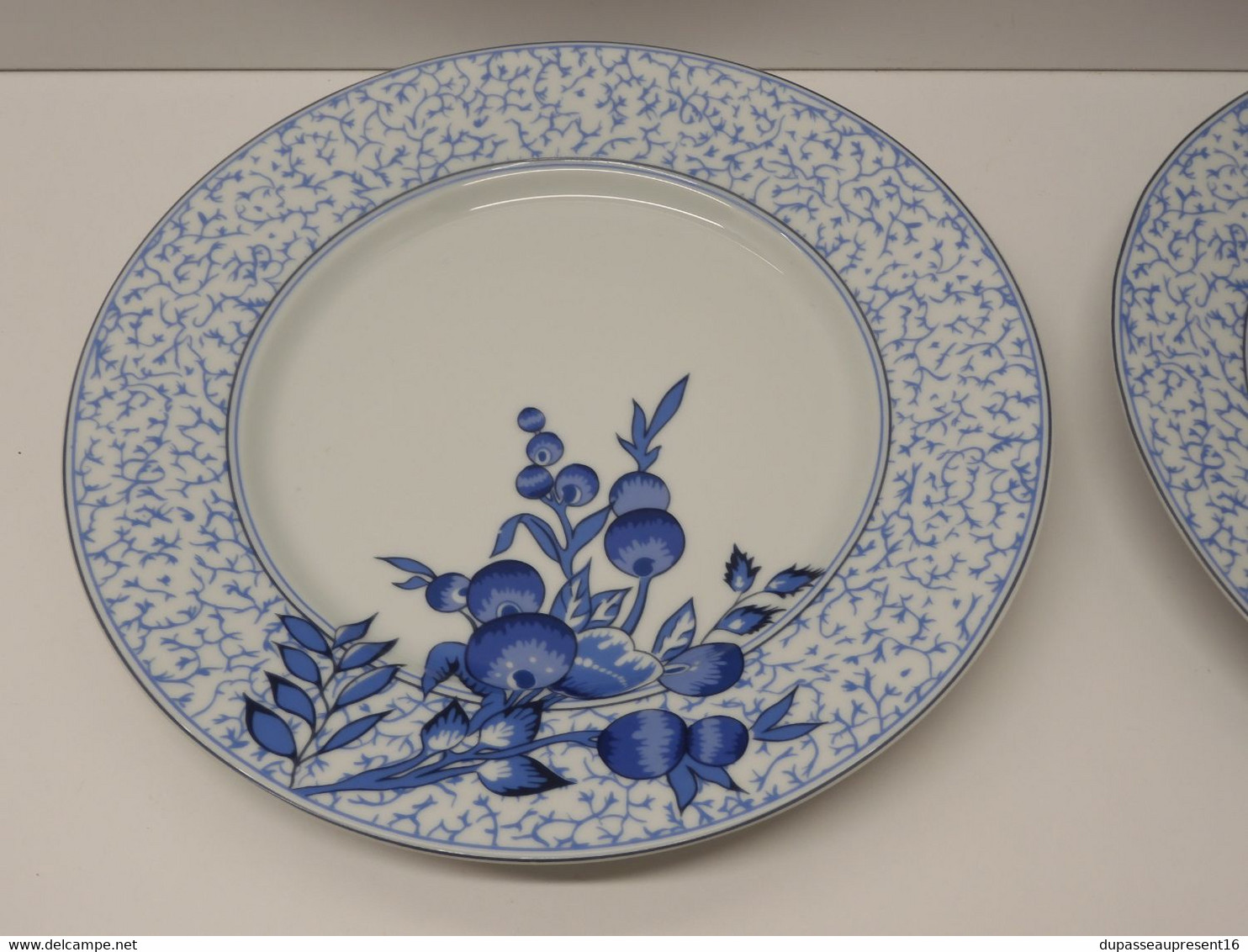 *6 GRANDES ASSIETTES PLATES PORCELAINE LIMOGES PHILIPPE DESHOULIERES BRACIEUX   E - Limoges (FRA)