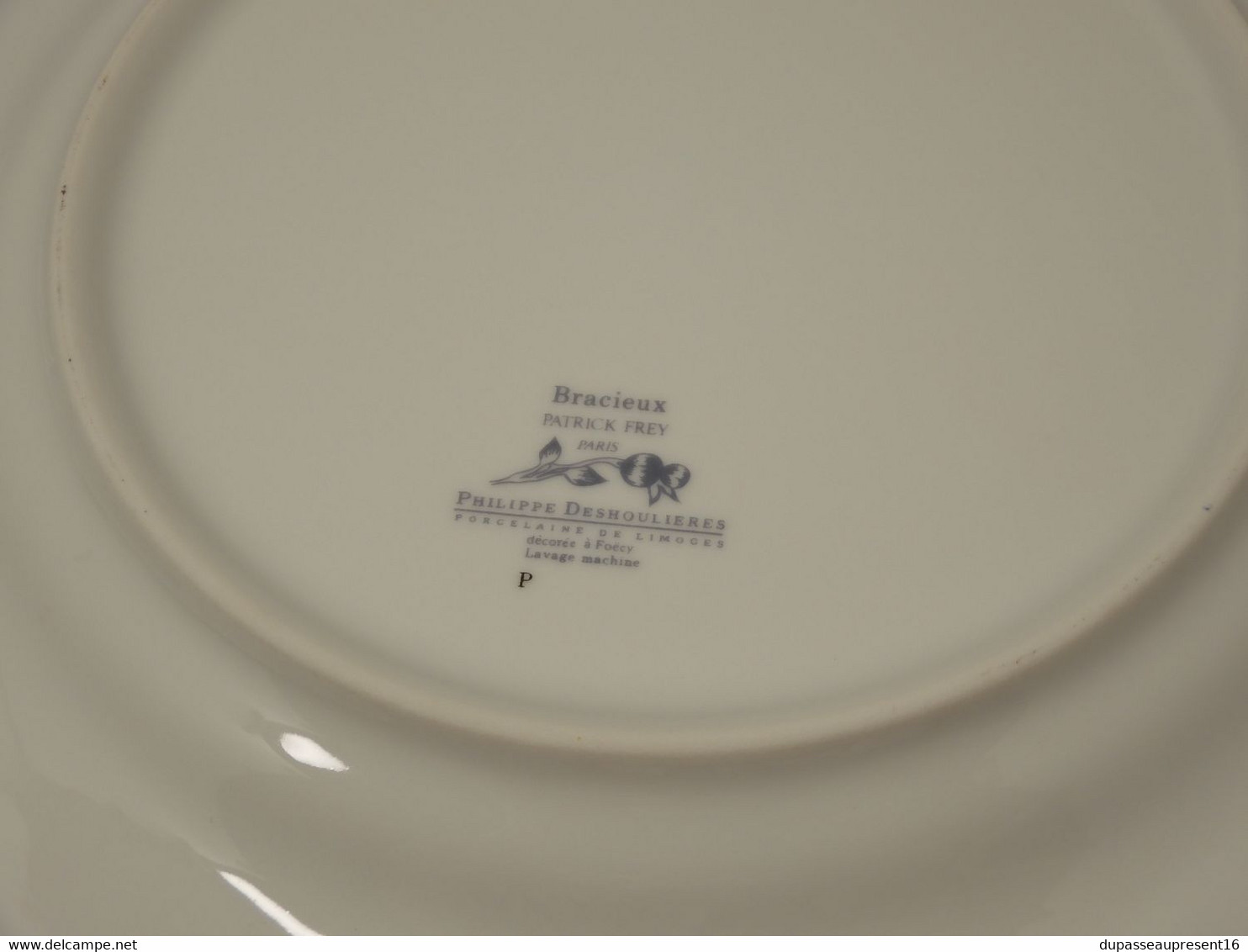 *6 GRANDES ASSIETTES PLATES PORCELAINE LIMOGES PHILIPPE DESHOULIERES BRACIEUX   E