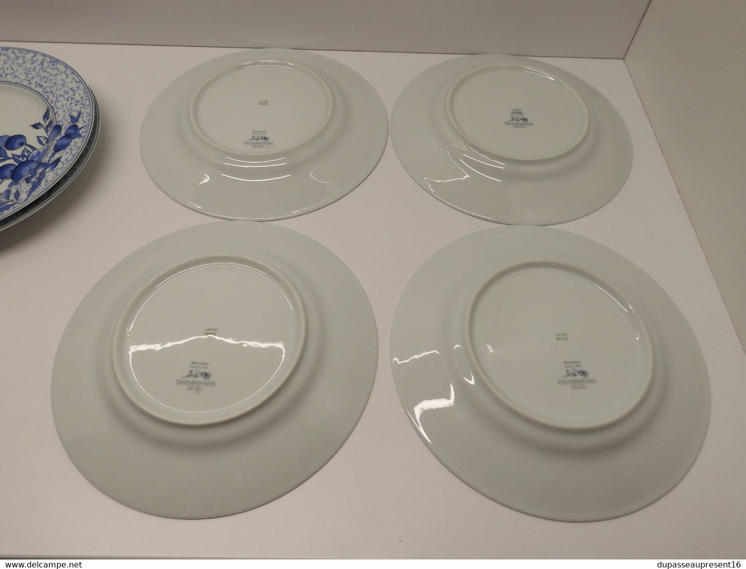 *6 GRANDES ASSIETTES PLATES PORCELAINE LIMOGES PHILIPPE DESHOULIERES BRACIEUX   E