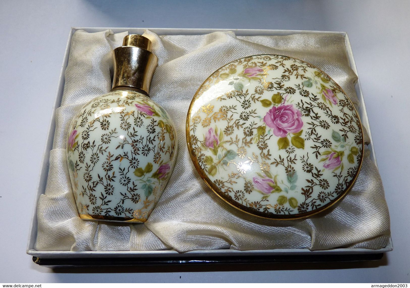 ANCIEN COFFRET VAPORISATEUR A PARFUM EN PORCELAINE DE LIMOGES STEP - Materiale Di Profumeria