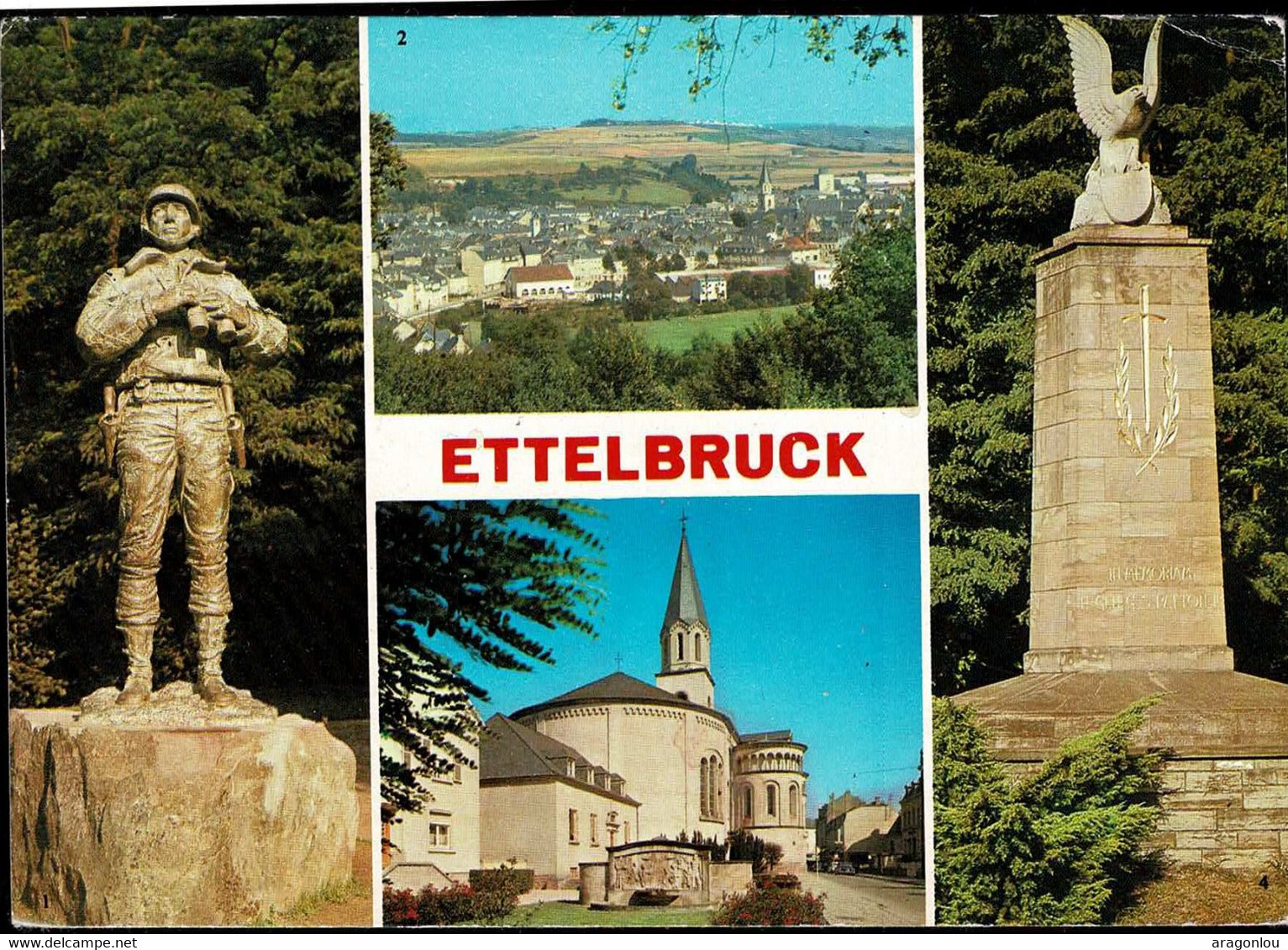 Luxembourg Luxemburg  Carte Postale Ettelbruck, Statue & Monument Général Patton, Eglise St.Sébastien, Vue Panoramique - Ettelbruck