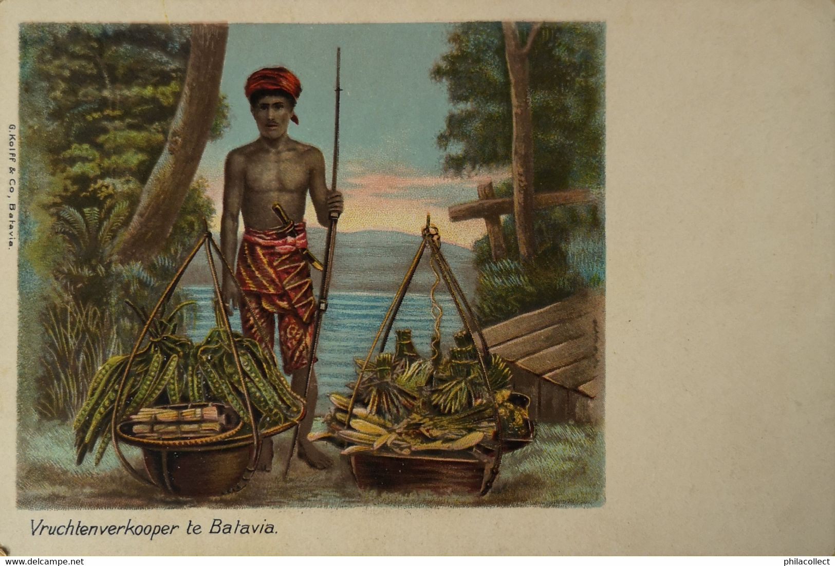 Ned. Indie - Indonesia  //  Vruchtenverkoper Te Batavia Ca 1900 - Indonesia