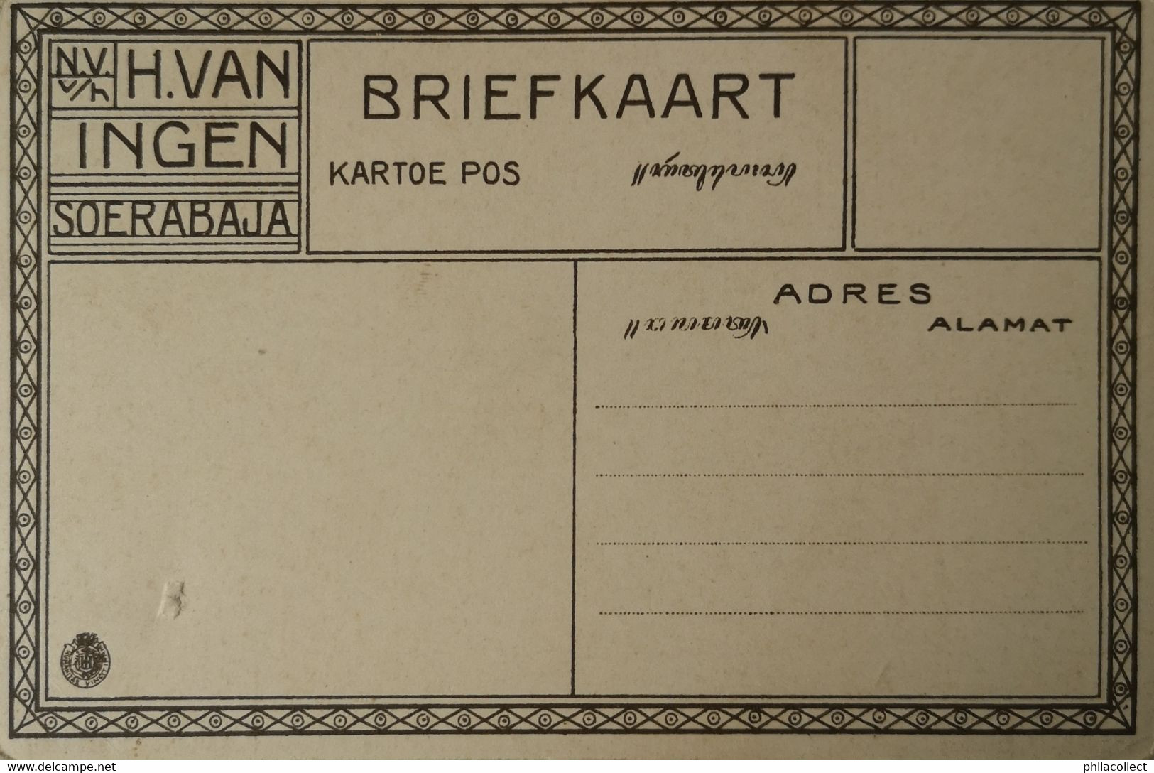 Ned. Indie - Indonesia  // Soerabaja // Genteng  19?? Uitg. H. V/h H. Van Ingen - Indonésie