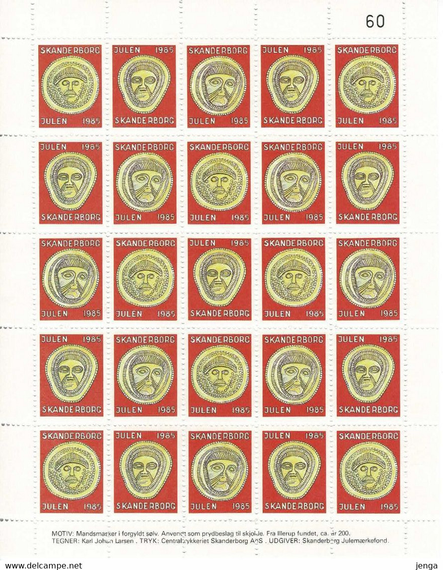 Denmark; Local Christmas Seals - Skanderborg, 1983 - 1986, 4 Full Sheet; MNH(**), Not Folded. - Full Sheets & Multiples