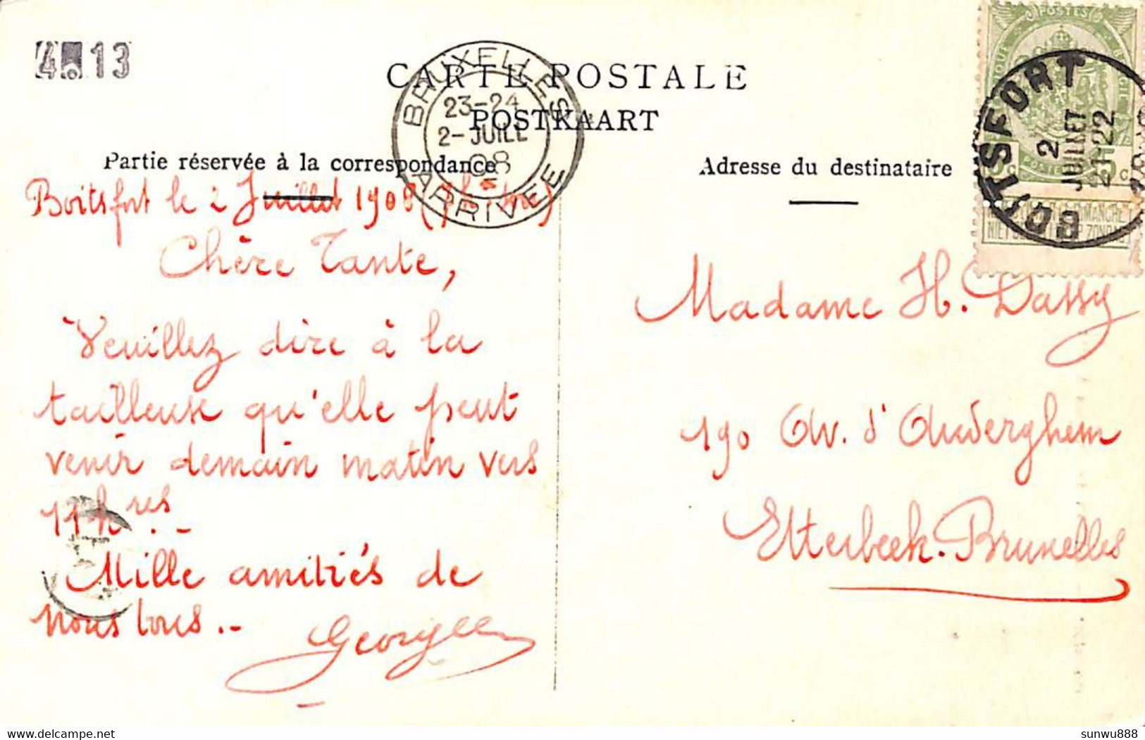 Boitsfort - Château De Charles-Albert (L Lagaert Colorisée 1908) - Watermael-Boitsfort - Watermaal-Bosvoorde