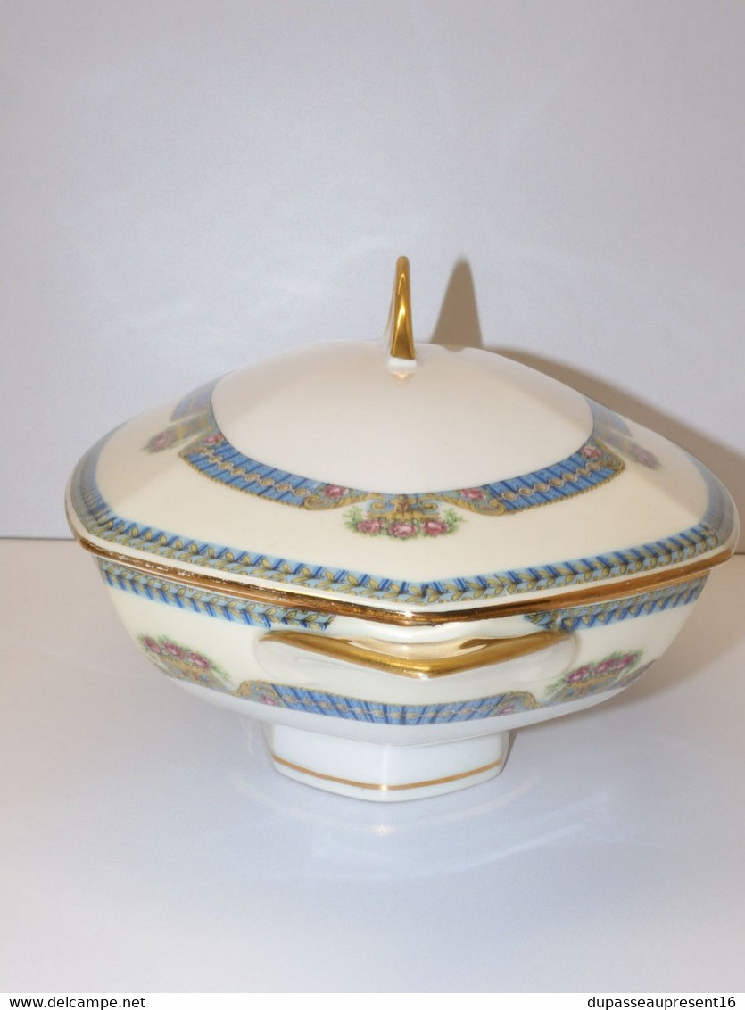 *TRES JOLI ANCIEN LEGUMIER PORCELAINE LIMOGES JB France (JEAN BOYER) Dorures  E - Limoges (FRA)