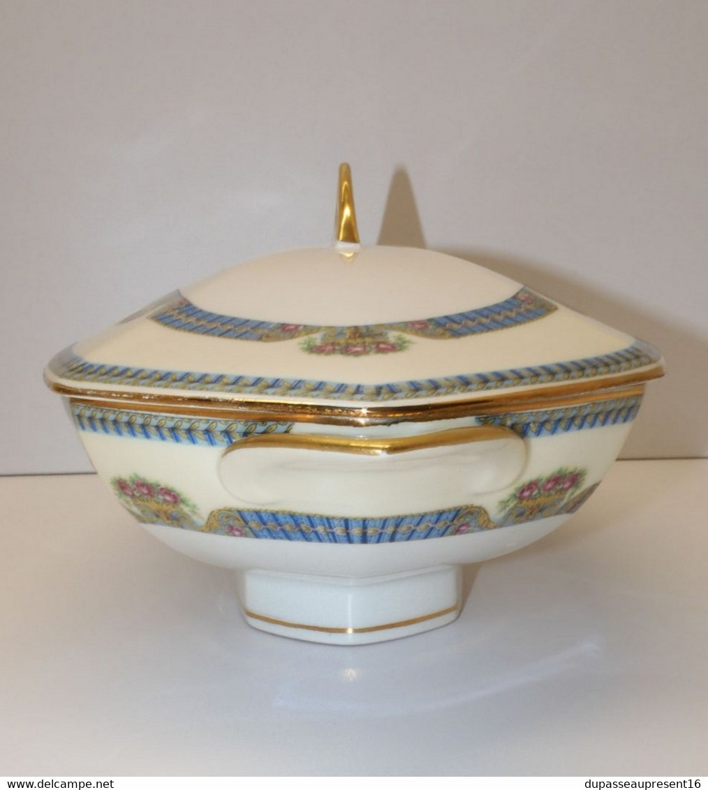 *TRES JOLI ANCIEN LEGUMIER PORCELAINE LIMOGES JB France (JEAN BOYER) Dorures  E - Limoges (FRA)