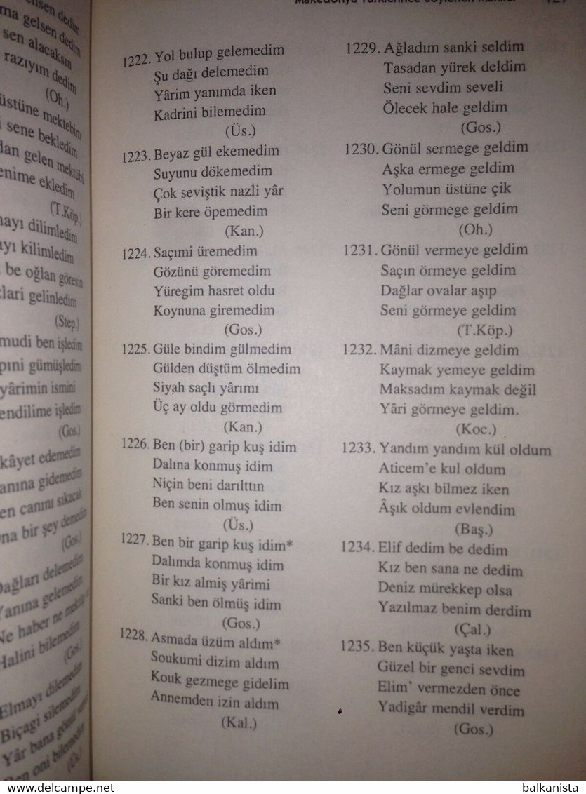 Macedonian Turks Folk Poetry Turkish Book Balkan Studies Macedonia Turkce - Dictionaries