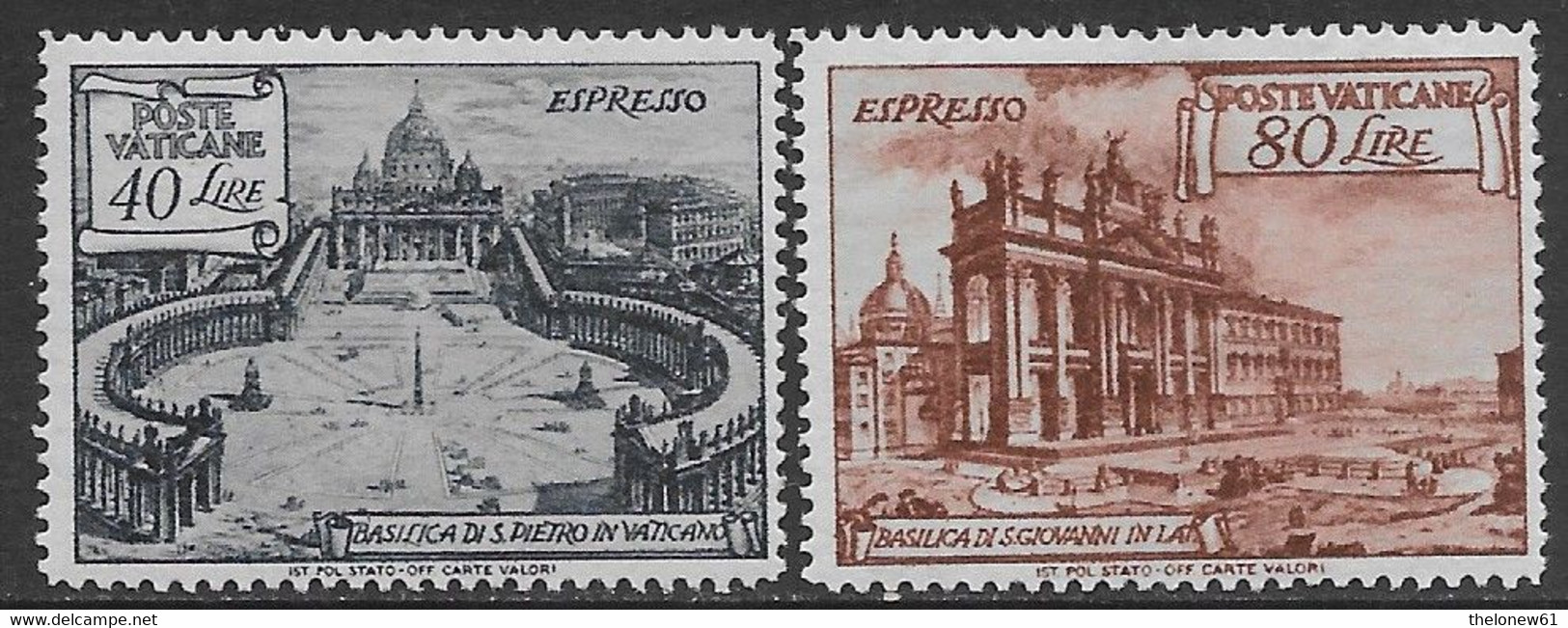 Vaticano Vatican 1949 Basiliche Espresso Sa N.E11-E12 Completa Nuova MH * - Express