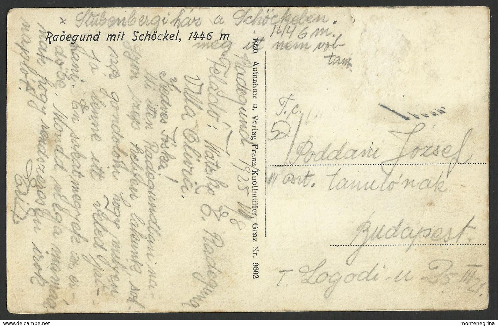 RADEGUND Mit Schockel 1446 M Old Postcard (see Sales Conditions) 02791 - St. Radegund