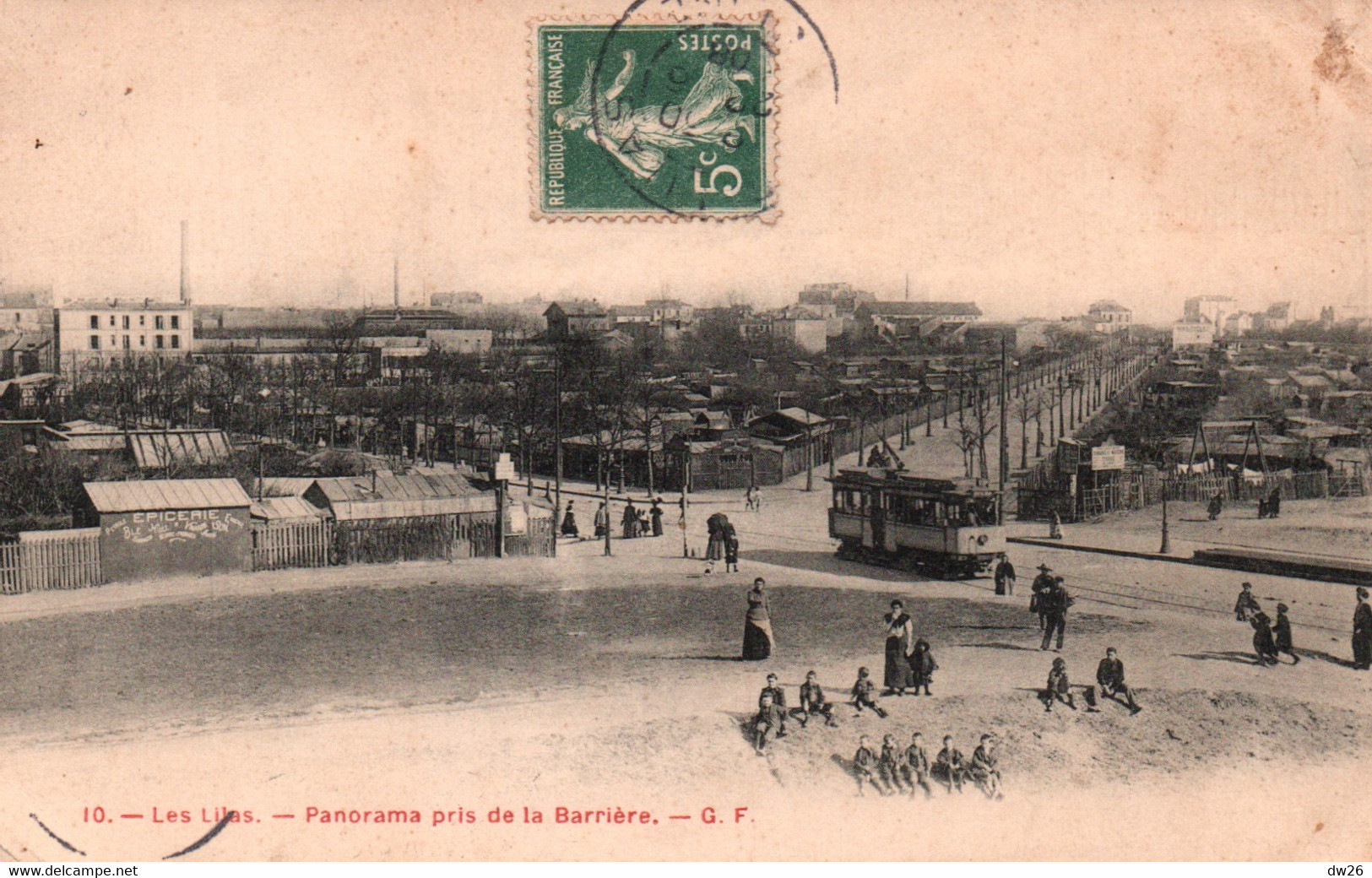 Les Lilas (93) Panorama Pris De La Barrière, Tramway - Carte G.F. N° 10 - Les Lilas