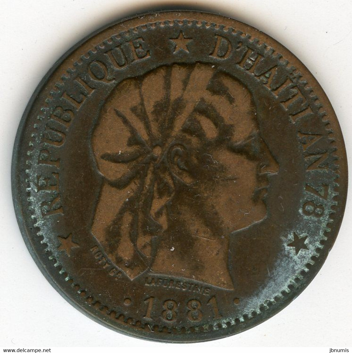 Haïti 2 Centimes 1881 An 78 KM 43 - Haïti