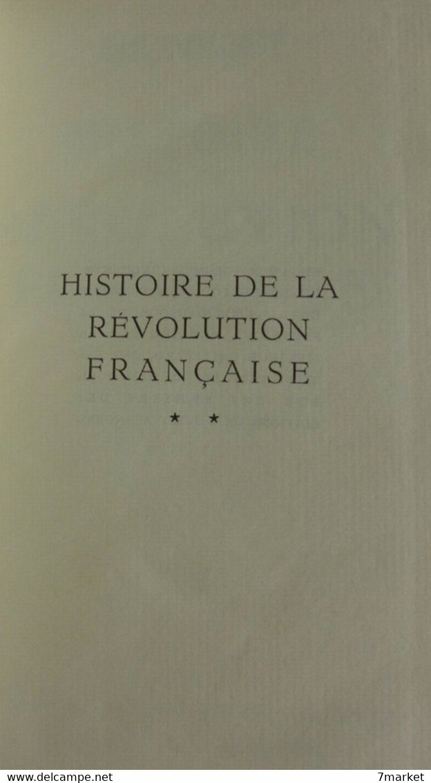 Michelet - Histoire De La Révolution Française. 2 Volumes / Gallimard-NRF, Collection De La Pléiade - 1952 - La Pléiade