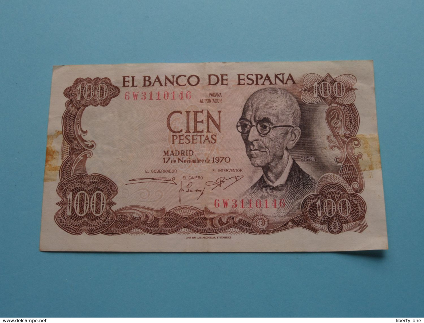 100 - Cien Pesetas - 1970 ( 6W3110146 ) Espana ( Voir / See > Scans ) Circulated ! - 100 Pesetas