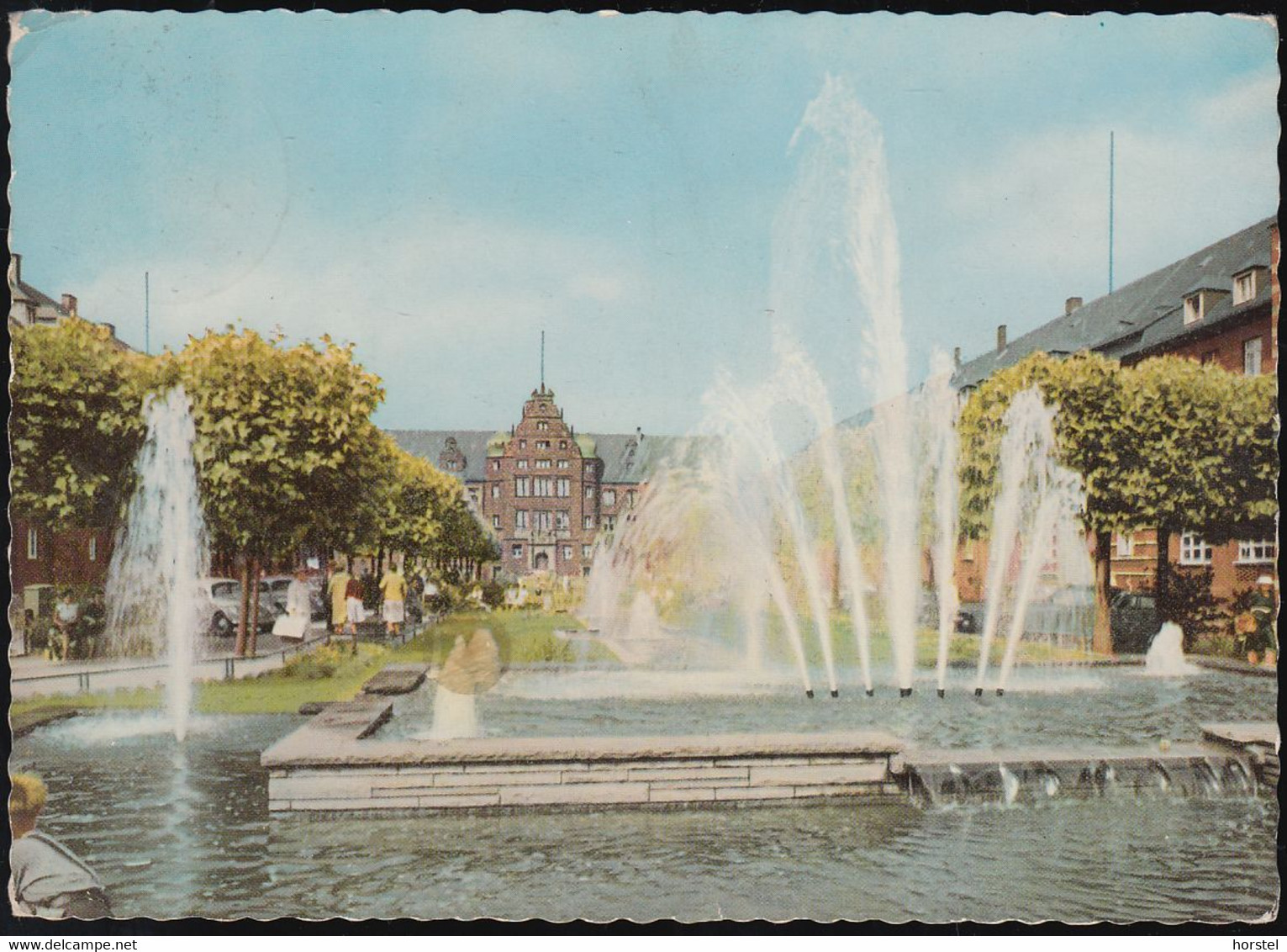 D-46045 Oberhausen - Friedensplatz - Wasserspiele - Amtsgericht - Car - VW Käfer - Stamp 1959 - Oberhausen