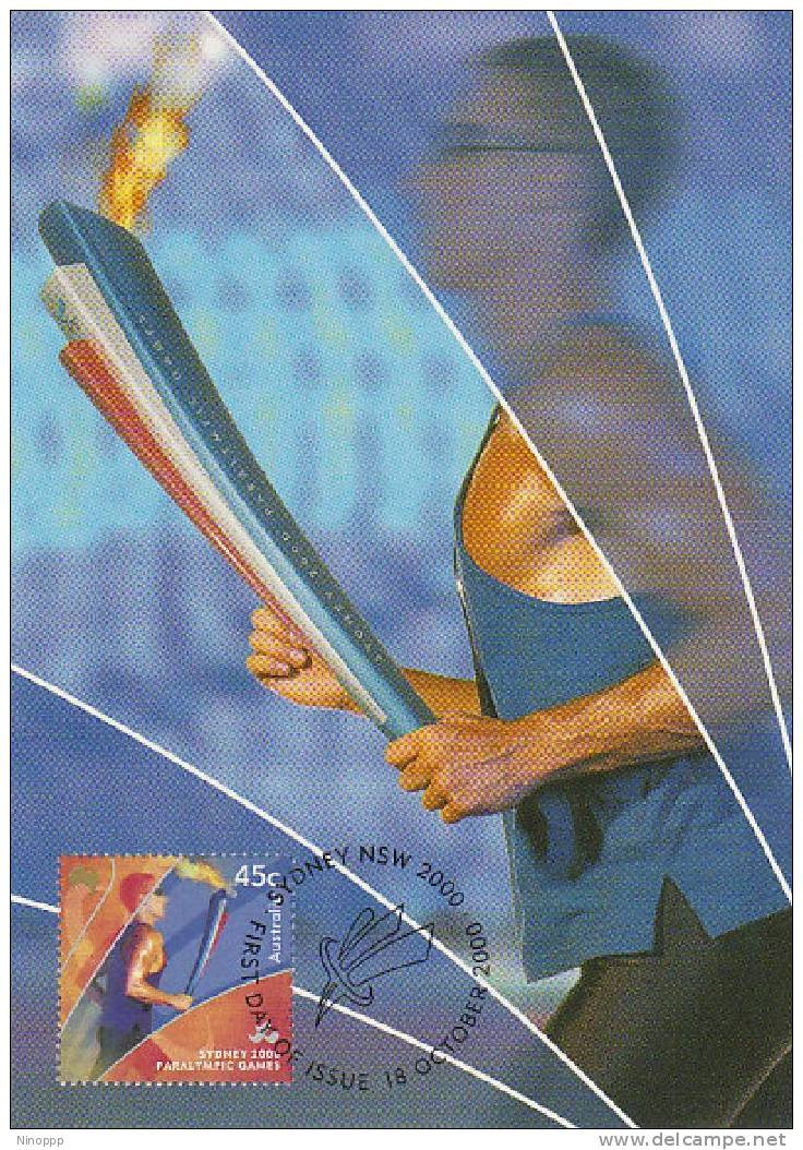 Australia-2000 Sydney Paralympic Games Torch    Maximum Card - Zomer 2000: Sydney - Paralympics