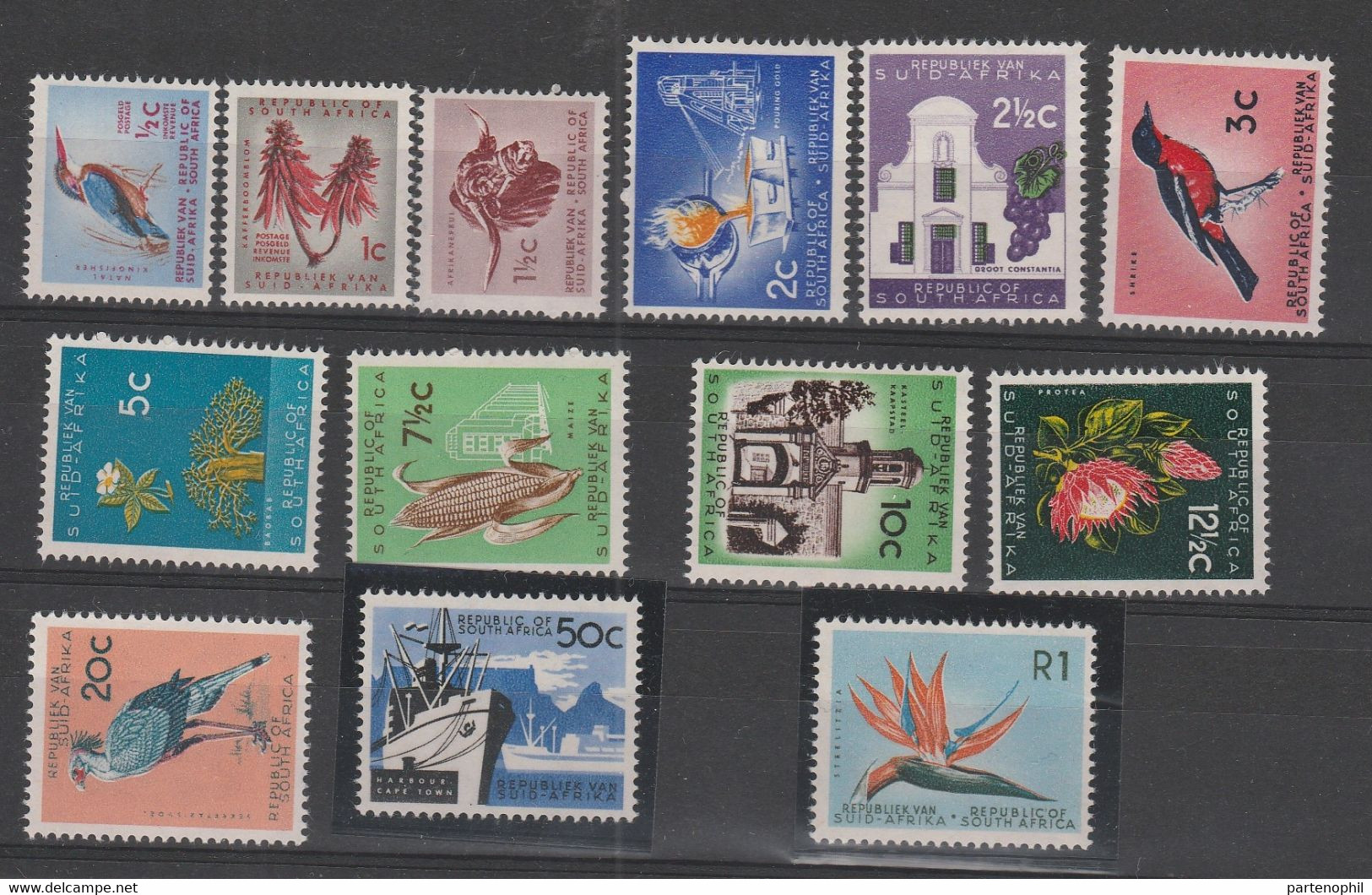 501 Africa Del Sud  1961-2 - Definitiva, Soggetti Diversi N. 248/260. Cat. € 110,00. MNH - Nuovi