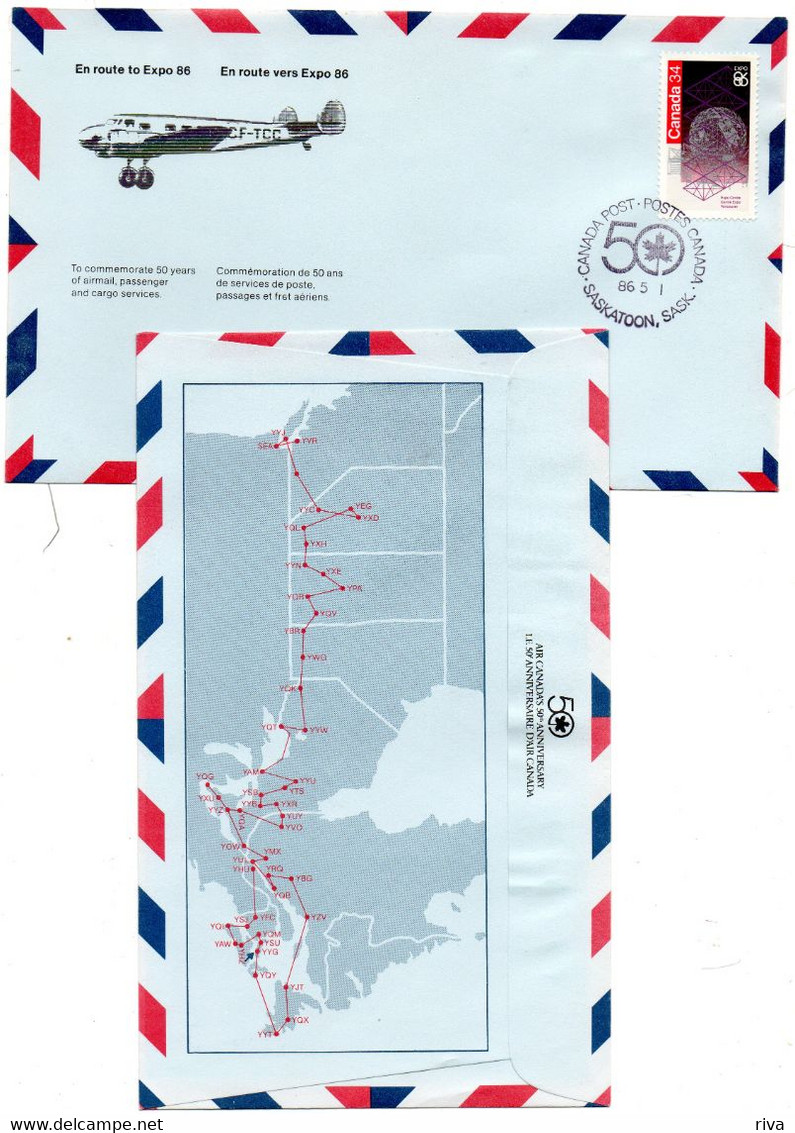 En Route Vers EXPO 86 .( Commémoration De 50 Ans De Service De Poste Passages + Fret ) - Airmail: Special Delivery