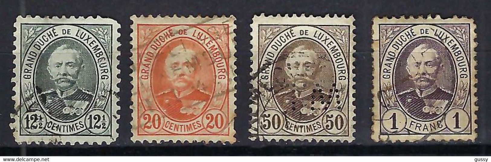 LUXEMBOURG 1891-93: Lot D'obl. CAD - 1891 Adolphe Front Side