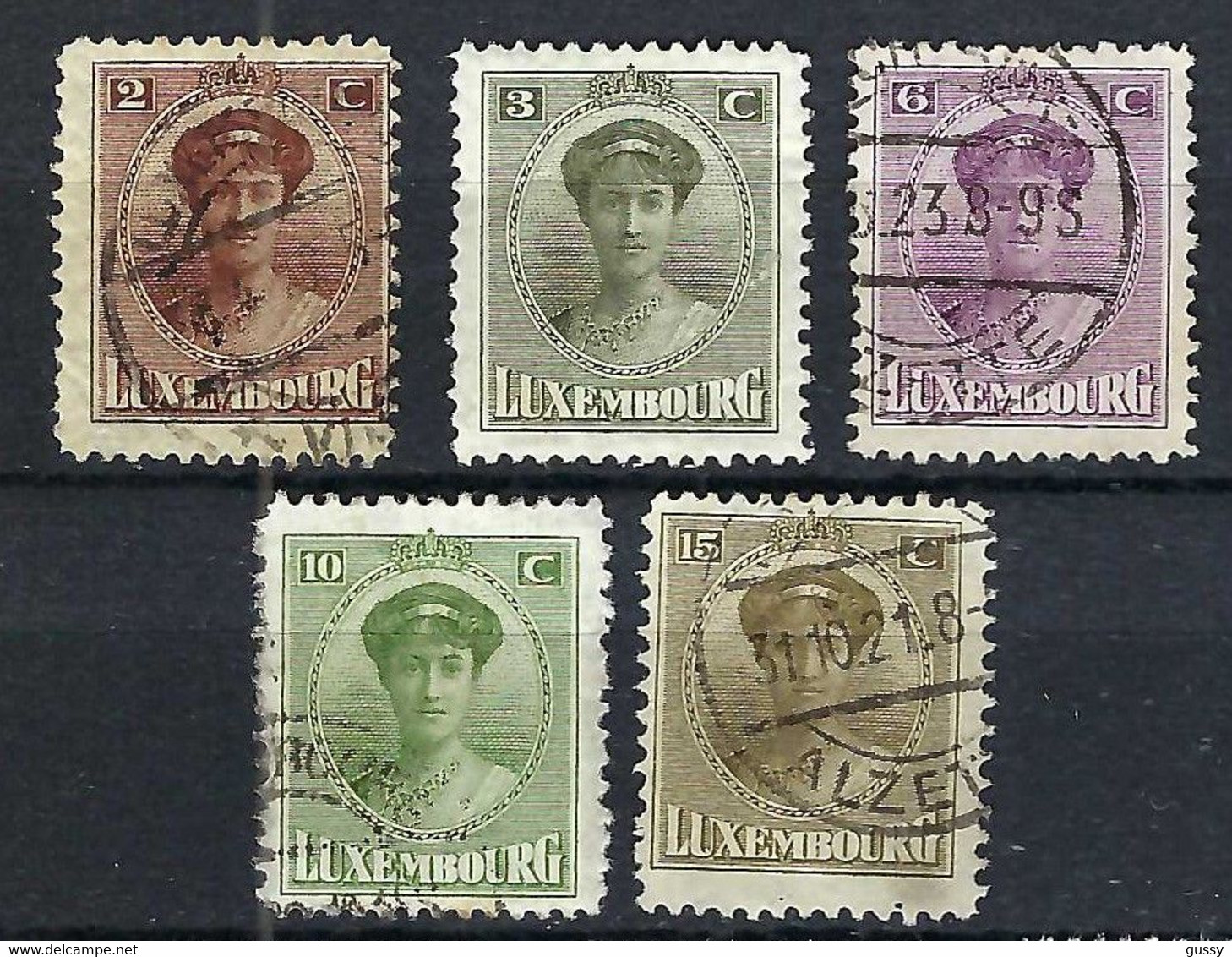 LUXEMBOURG 1921-22: Lot De Neuf* Et Obl. CAD - 1921-27 Charlotte Voorzijde