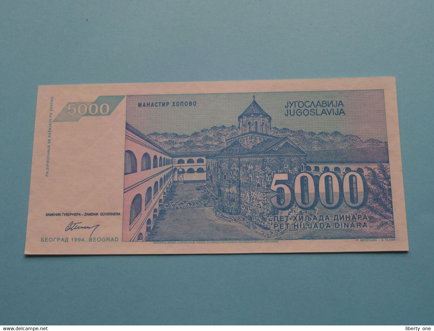 5000 Dinara ( AA 5740718 ) Jugoslavije - 1994 ( For Grade See SCANS ) UNC ! - Yougoslavie