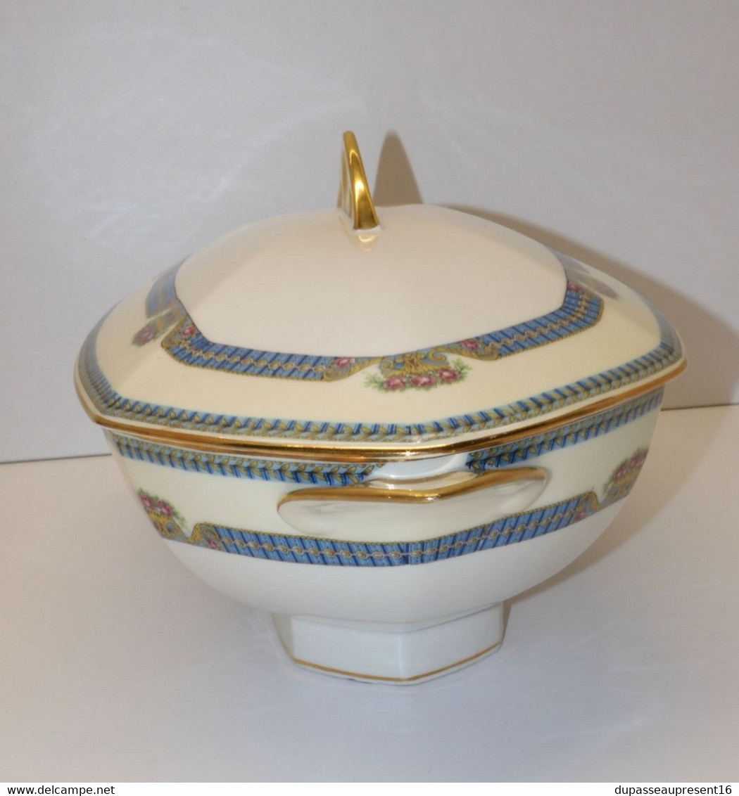 *BELLE ANCIENNE SOUPIERE PORCELAINE LIMOGES JB France (JEAN BOYER) dorures  E