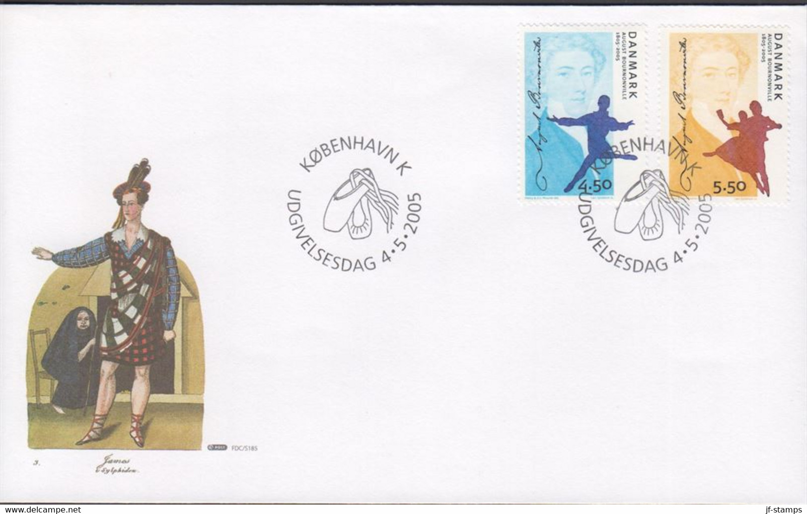 2005. DANMARK. AUGUST BOURNEVILLE Complete Set On FDC 4.5.2005.  (Michel 1403-1404) - JF434032 - Storia Postale