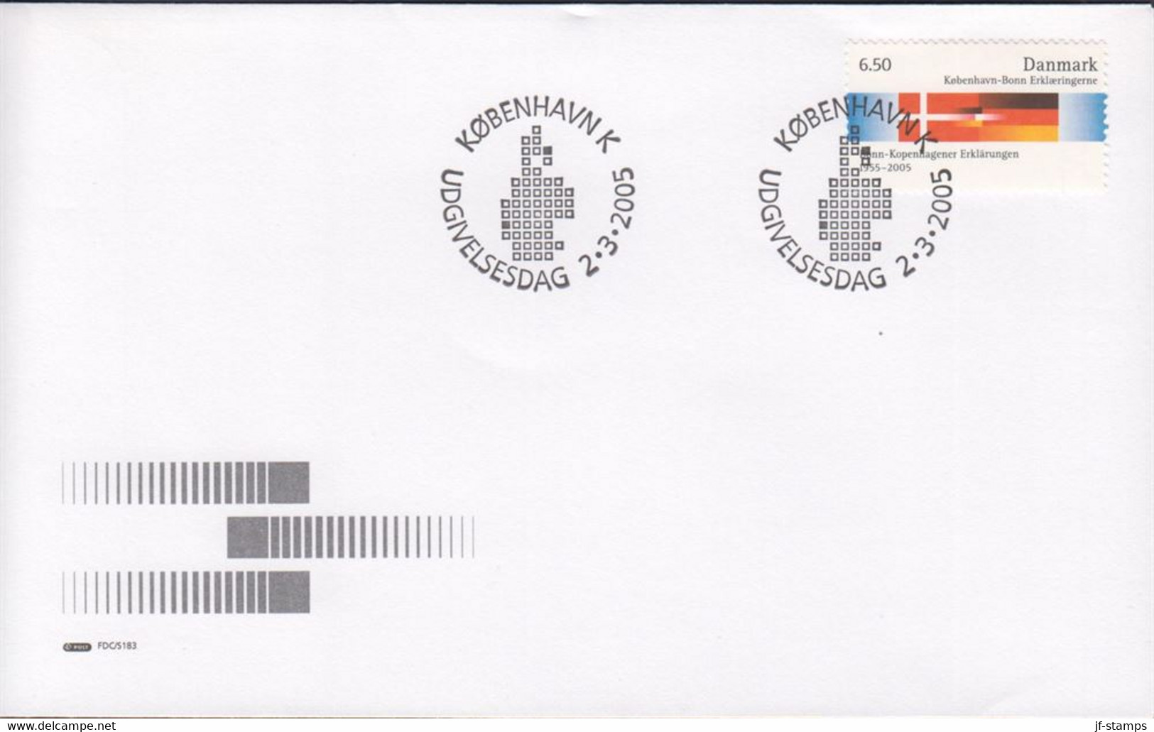 2005. DANMARK. KØBENHAVN BONN 6,50 Kr. On FDC 2.3.2005.  (Michel 1400) - JF434034 - Brieven En Documenten