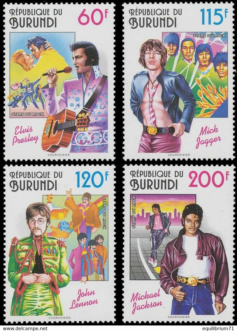 1045-1048**(BL134) - Stars Du Rock / Sterren Van De Rockmuziek / Rockstars / Rock Stars - BURUNDI - Unused Stamps